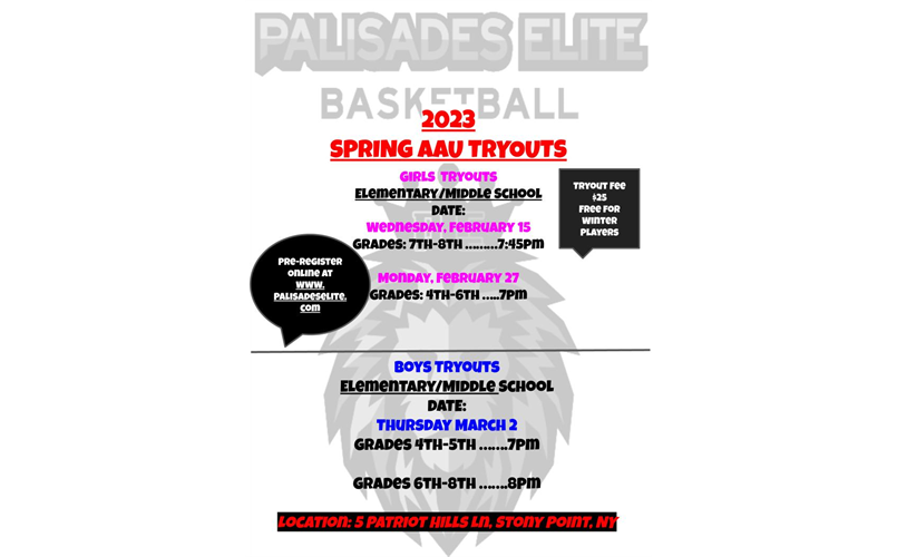 Spring Tryouts Elem/Middle